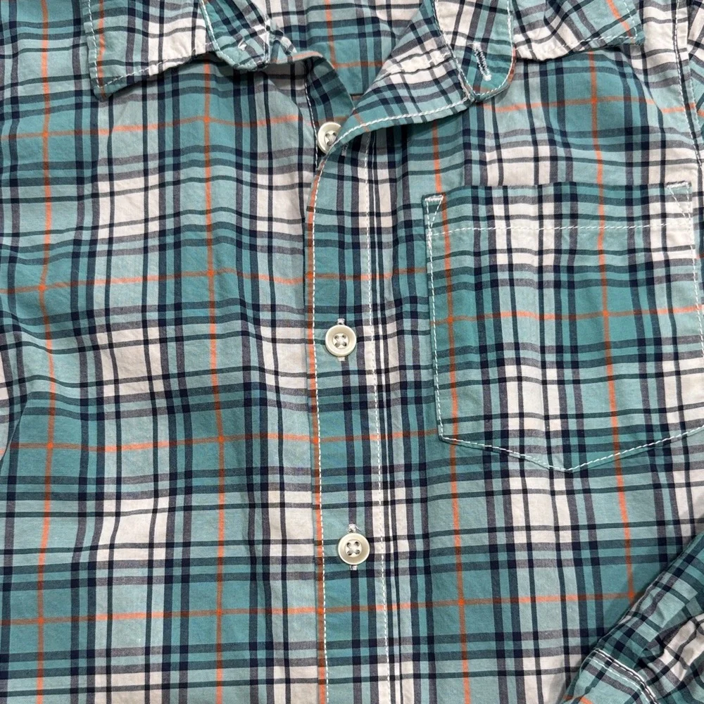 Carter's Blue and White Plaid Button Down Shirt
